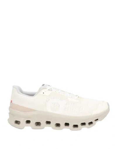 On Woman Sneakers Cream Size 11 Textile Fibers, Synthetic Material In White