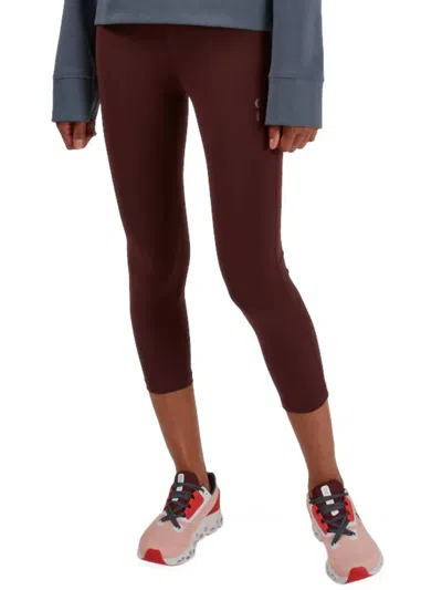 On Women's Active Tights In Mulberry In Red