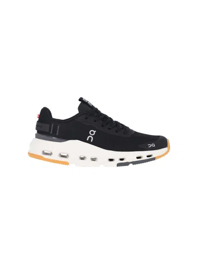 ON ON WOMEN'S BLACK AND IVORY 100% POLYESTER SNEAKERS