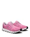 On Low Top Sneakers With Mesh Upper And Rubber Outsole In Raspberry/white