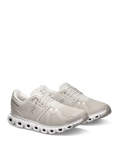 ON WOMEN'S CLOUD 6 WIDE RUNNING SNEAKERS IN PEARL