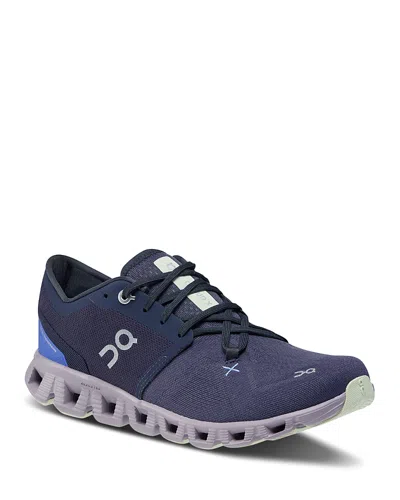 On Women's Cloud X 3 Low Top Sneakers In Midnight/her