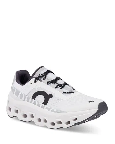 ON WOMEN'S CLOUDMONSTER ROAD RUNNING SNEAKERS IN ALL WHITE
