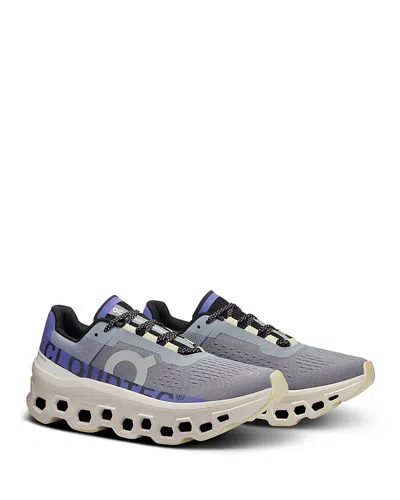 On Women's Cloudmster Lace Up Running Sneakers In Mist/blueberry