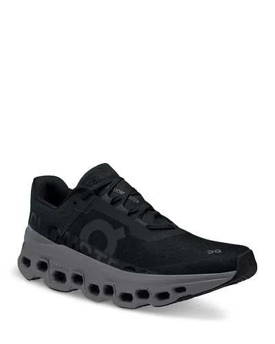 ON WOMEN'S CLOUDMONSTER ROAD RUNNING SNEAKERS IN BLACK