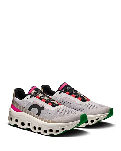 ON WOMEN'S CLOUDMONSTER RUNNING SNEAKERS IN SILVER