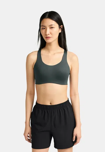 On Women's  Active Sports Bra Lead Black Seamless Cross Back Performance Gbo1129 In Gray