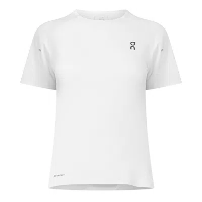 On Women's Performance Short Sleeve Running T-shirt In White/silver
