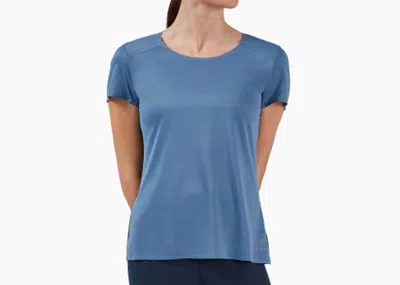 On Women's Performance-t Shirt In Cerulean/black In Blue