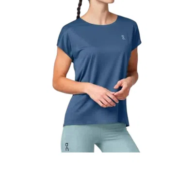 On Women's Performance-t Shirt In Denim/navy In Blue