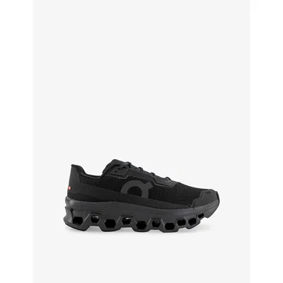 ON WOMENS BLACK BLACK F CLOUDMONSTER VOID MESH LOW-TOP TRAINERS