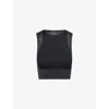 On Womens Black Eclipse Studio Cropped Knitted Top In Multi