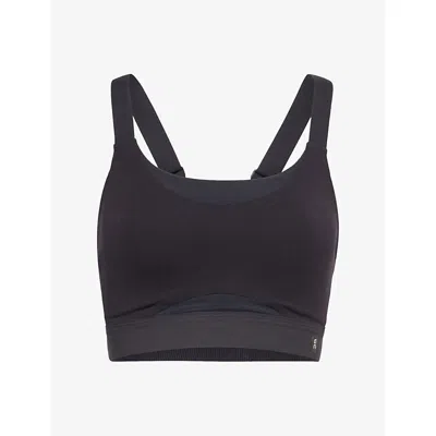 On Womens Black Performance High-support Stretch-woven Sports Bra