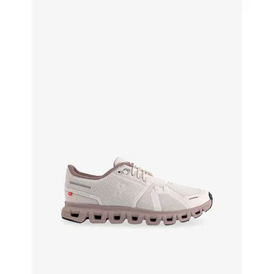 On Womens Cloud 6 Mesh Low-top Trainers Oyster Biscuit F In Multi