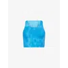 On Womens Malibu Studio Open Back Stretch-woven Crop Top In Blue