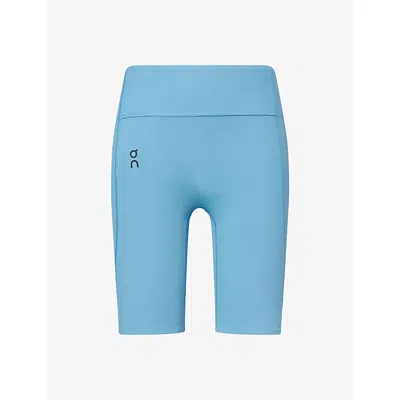 On Womens Niagara Studio Logo-print Performance Shorts In Blue