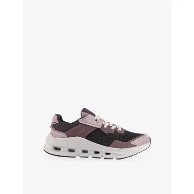 ON WOMENS CLOUDNOVA RIFT WOVEN TRAINERS PEBBLE GRAPE F EUR 37 / 4 UK