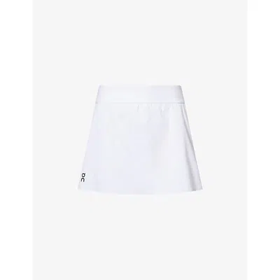 On Womens White Court Slip Stretch-jersey Mini Skirt