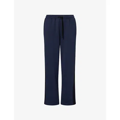 On Womens Blue Courtside Side-panel Woven Jogging Bottoms