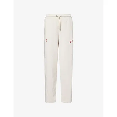 On Womens Pearl Year Of The Horse Funnel-neck Woven Track Jogging Bottoms In White
