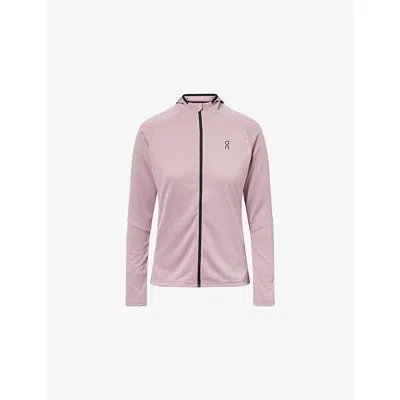 On Womens Purple Climate Zip-up Performance Stretch-woven Hoody