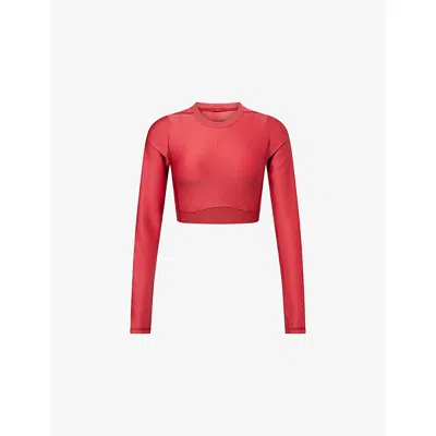 On Womens Sienna Train Year Of The Horse Lg-sleeve Crop Top In Red