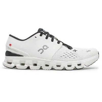 Pre-owned On Womens Trainers Cloud X 4 Casual Lace-up Textile Synthetic In Ivory Black