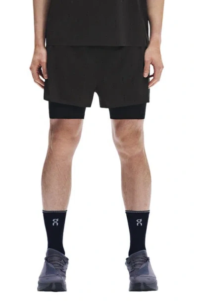 On X Paf 2-in-1 Performance Running Shorts In Black