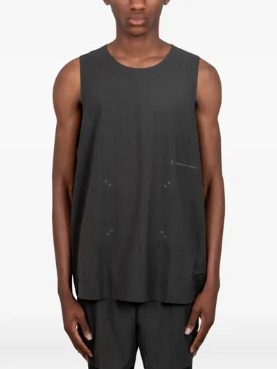 On X Paf Zero Singlet Perforated Logo-print Vest In Gray