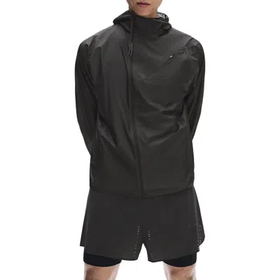 On X Paf Zero Water Repellent Hooded Running Jacket In Brown