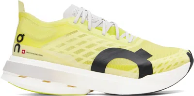On Yellow Cloudboom Strike Sneakers In Limelight | Wolf
