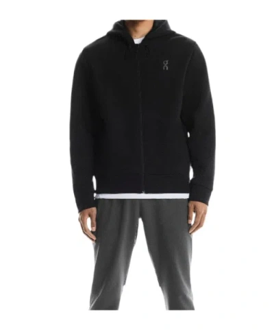 On Zipped Hooded Sweatshirt In Black