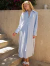 Ona Tropez Oversized Shirt Dress In Blue