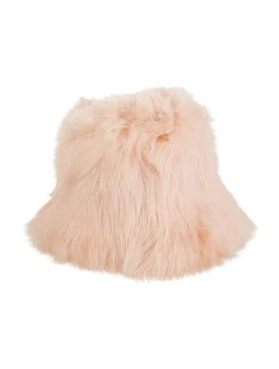 Pre-owned Onar Studios Women's Faux Fur Bucket Hat W/tags In Pink