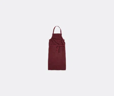 Once Milano Linen Kitchen Apron In Wine