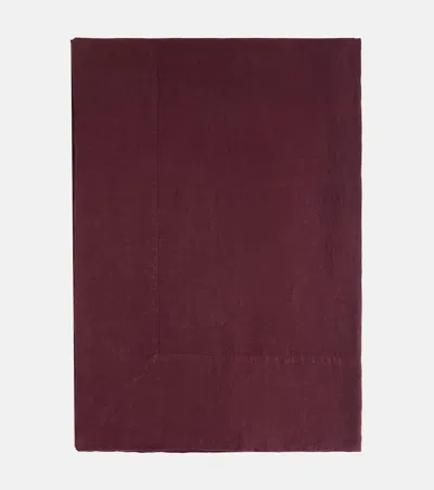 Once Milano Large Linen Tablecloth In Burgundy