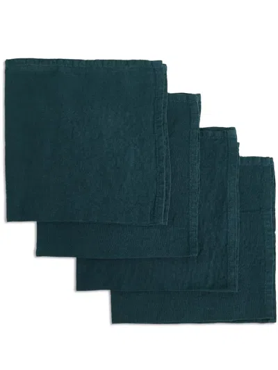 Once Milano Linen Napkin Set (set Of Four) In Blau