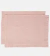 Once Milano Set Of 2 Linen Placemats In Pink
