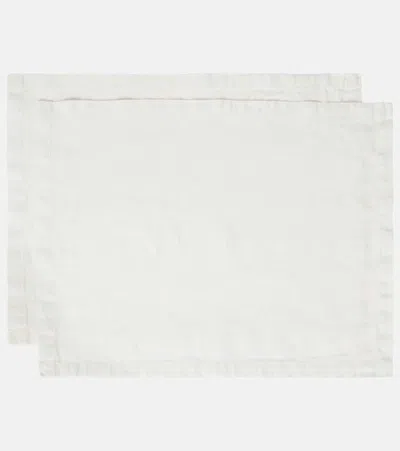 Once Milano Set Of 2 Linen Placemats In White