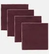 Once Milano Set Of 4 Linen Napkins In Burgundy