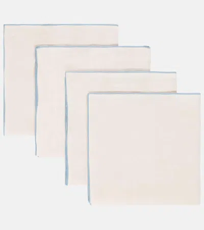 Once Milano Set Of 4 Linen Napkins In Neutrals