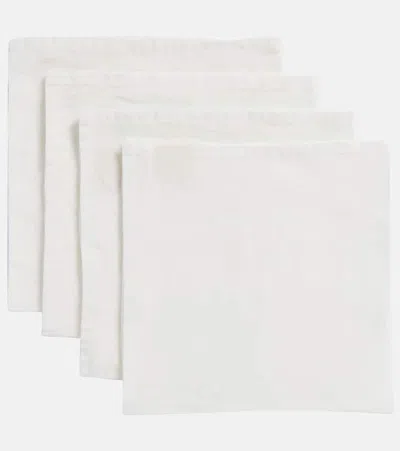 Once Milano Set Of 4 Linen Napkins In White