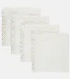 Once Milano Set Of 4 Macramé Linen Napkins In White