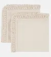 Once Milano Set Of Two Fringed Napkins In White