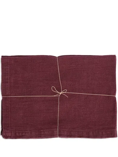 Once Milano Set Of Two Linen Placemats In Rot