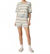 Oncept Women's Carmen Knit Short In Vista Blue In White
