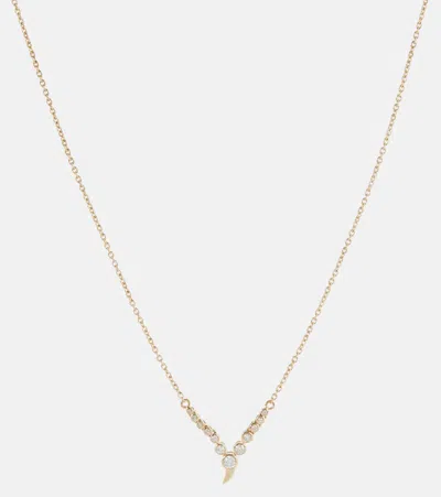 Ondyn Zen Small 14kt Gold Pendant Necklace With Diamonds