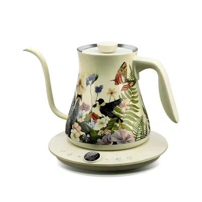 One 0.8l Gooseneck Electric Kettle, Precise Temperature Control For Pour Over Coffee & Tea, 1200w Fast B In Floral