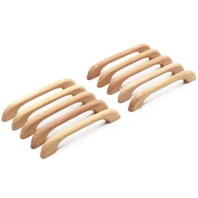 One 10pcs Unfinished Wood Drawer Knobs Pulls Handles - Kitchen Cabinets Furniture Dresser Wardrobe Cupbo In Log