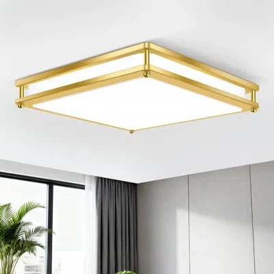 One 13 Inch Gold Square Led Ceiling Lights For Bedroom Kitchen Bathroom, 36w Super Bright 3200lm Modern 